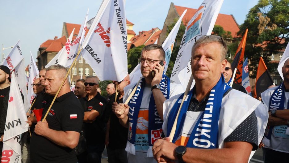 Wielki protest górników i hutników w Katowicach