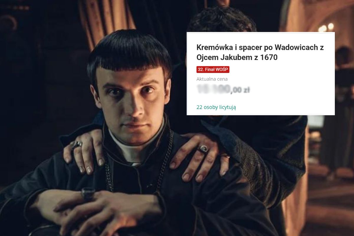 Spacer z ojcem Jakubem z serialu "1670", to prawdziwy hit WOŚP. Aktualna cena zwala z nóg