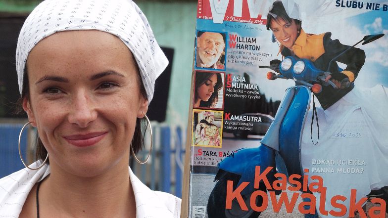 Kasia Kowalska jako uciekająca panna młoda w 2002 roku