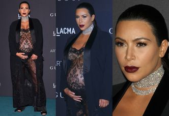 Gala LACMA: Salma Hayek i Kim Kardashian w przezroczystym kombinezonie... (ZDJĘCIA)