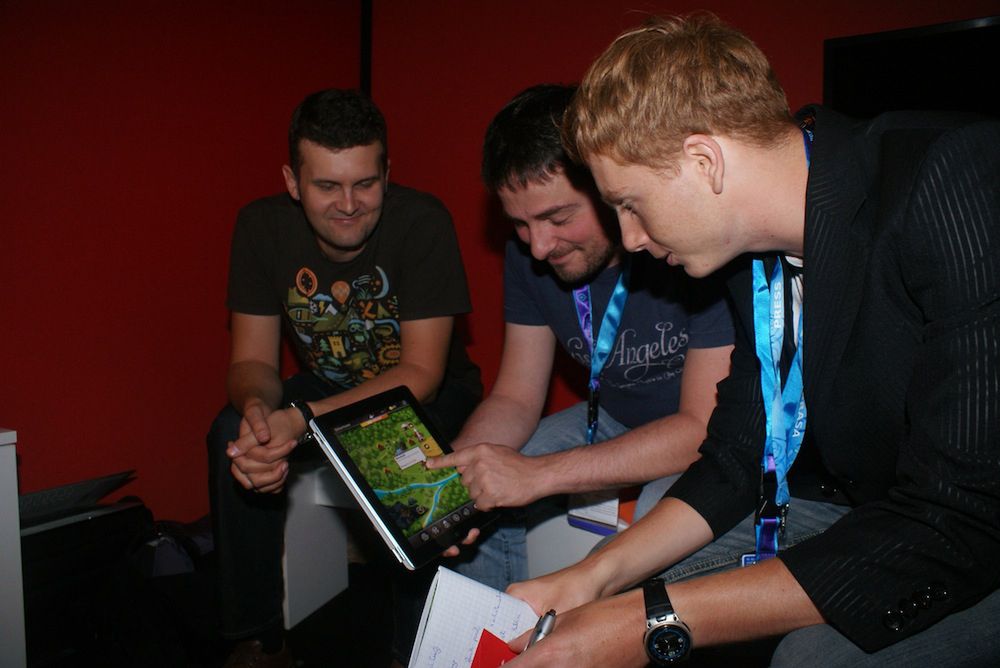 Puzzle Craft i jego twórcy, GamesCom 2012 (fot. Marta Kałuzińska)