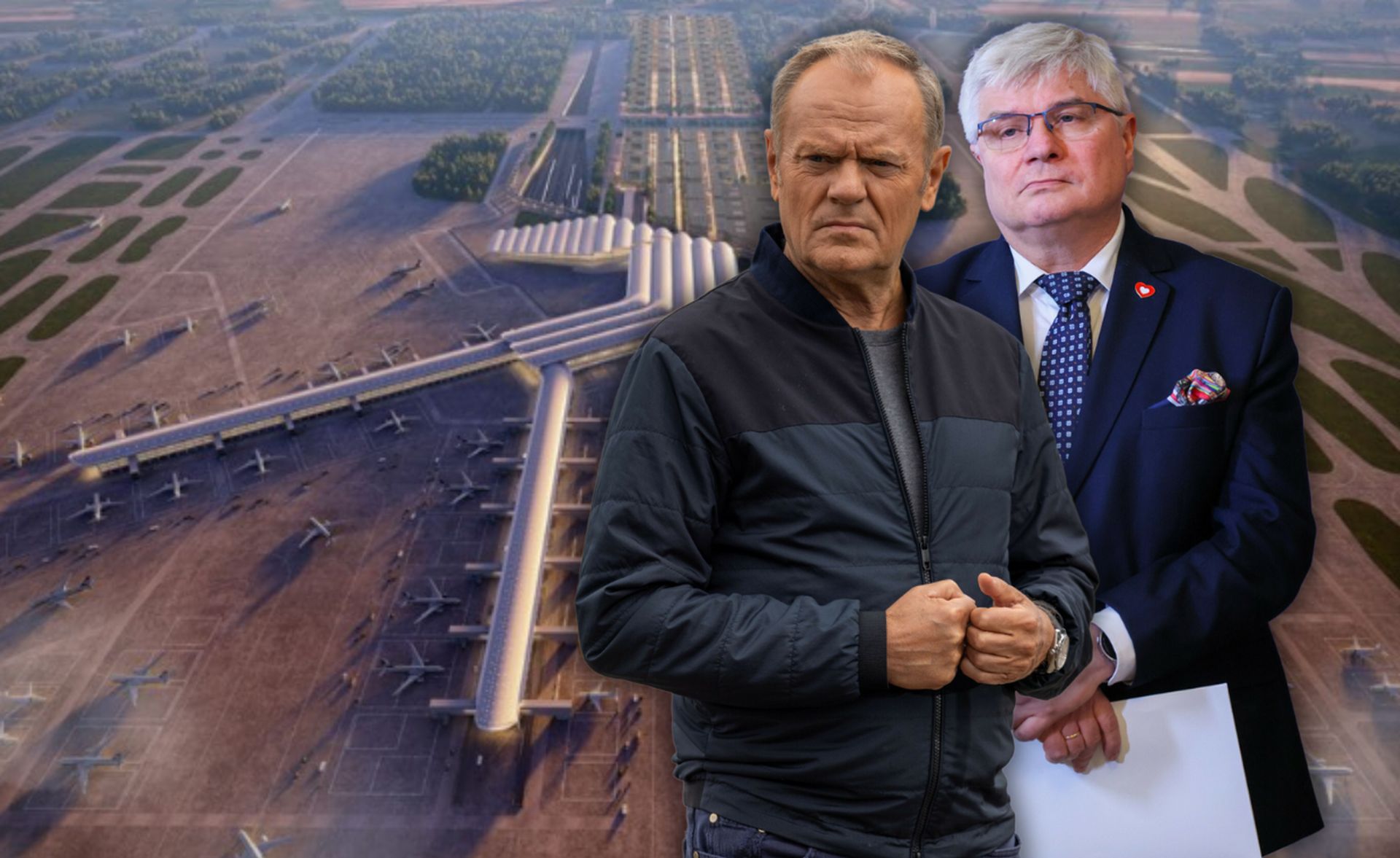 Premier Donald Tusk i pełnomocnik ds. CPK Maciej Lasek