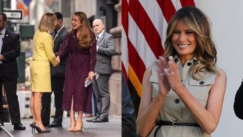Marta Nawrocka w żółtym komplecie wybrała się na spotkanie z Melanią Trump