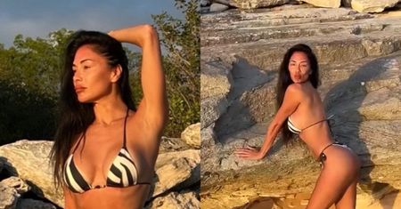 Nicole Scherzinger wygina się w bikini i skromnie obwieszcza: "Ludzie urodzeni w 2000 roku kończą 25 lat ... JA TEŻ"
