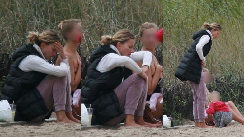 Joanna Moro płacze na plaży