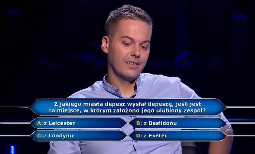 "Milionerzy": padło pytanie o Depeche Mode. Uczestnik wycofał się i zrezygnował z ogromnej kwoty