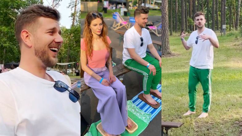 Uduchowieni Antek Królikowski i Izabela medytują na leśnym festiwalu (ZDJĘCIA)