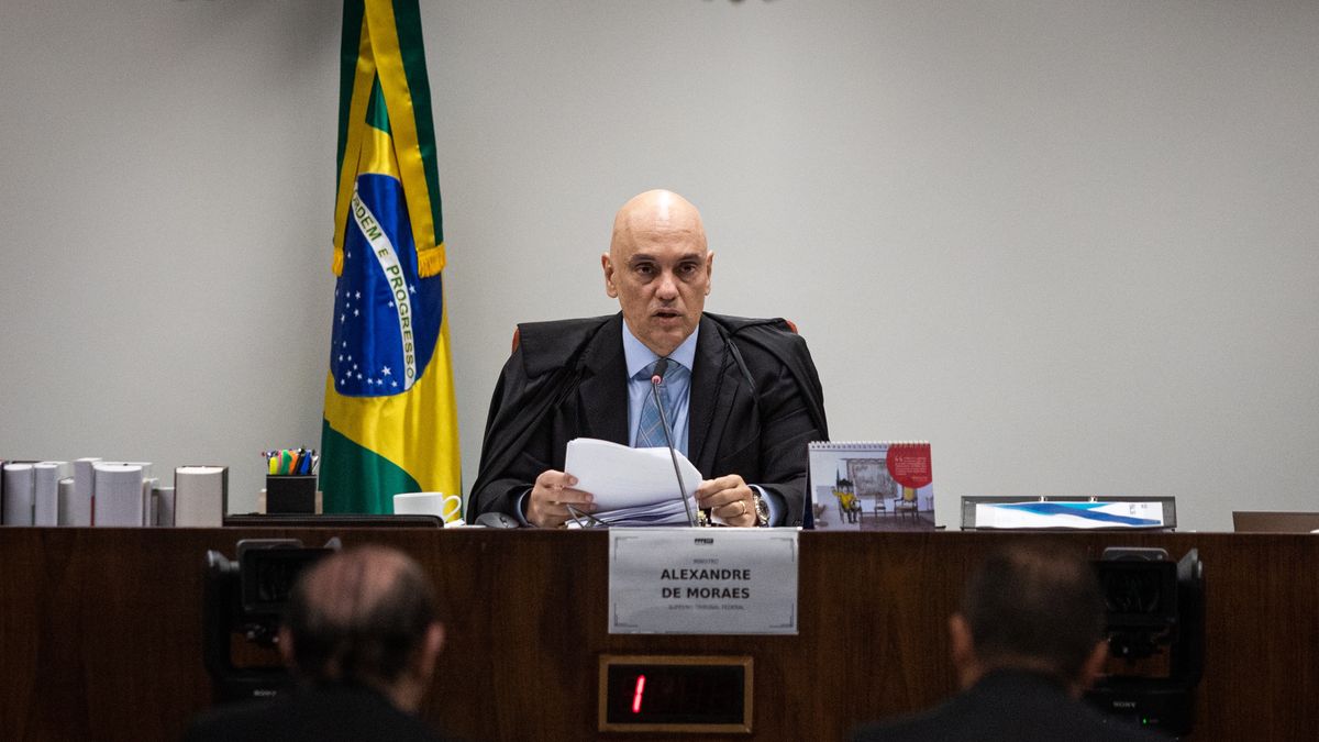 Alexandre de Moraes, Supreme Federal Court judge, at the Supreme Federal Court in Brasilia, Brazil, on Monday, June 9, 2025. The former Brazilian President, Jair Bolsonaro, is scheduled to be interrogated by the Supreme Federal Court starting June 9, part of his trial for allegedly plotting a coup to overturn the 2022 election results with a verdict possible by December. Photographer: Arthur Menescal/Bloomberg via Getty Images