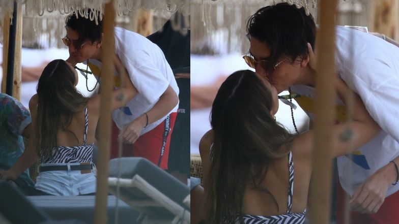 Julia Wieniawa i Nikodem Rozbicki dokazują na plaży w Gdyni w towarzystwie Jessiki Mercedes i Kuby Karasia