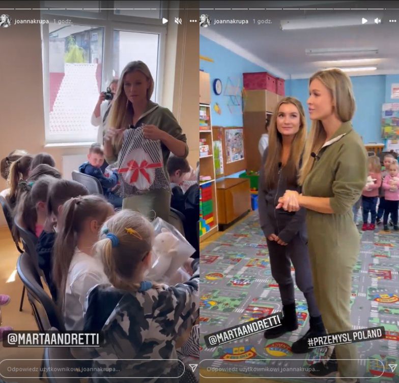 Joanna Krupa z siostrą odwiedziły ukraińskie dzieci w Przemyślu