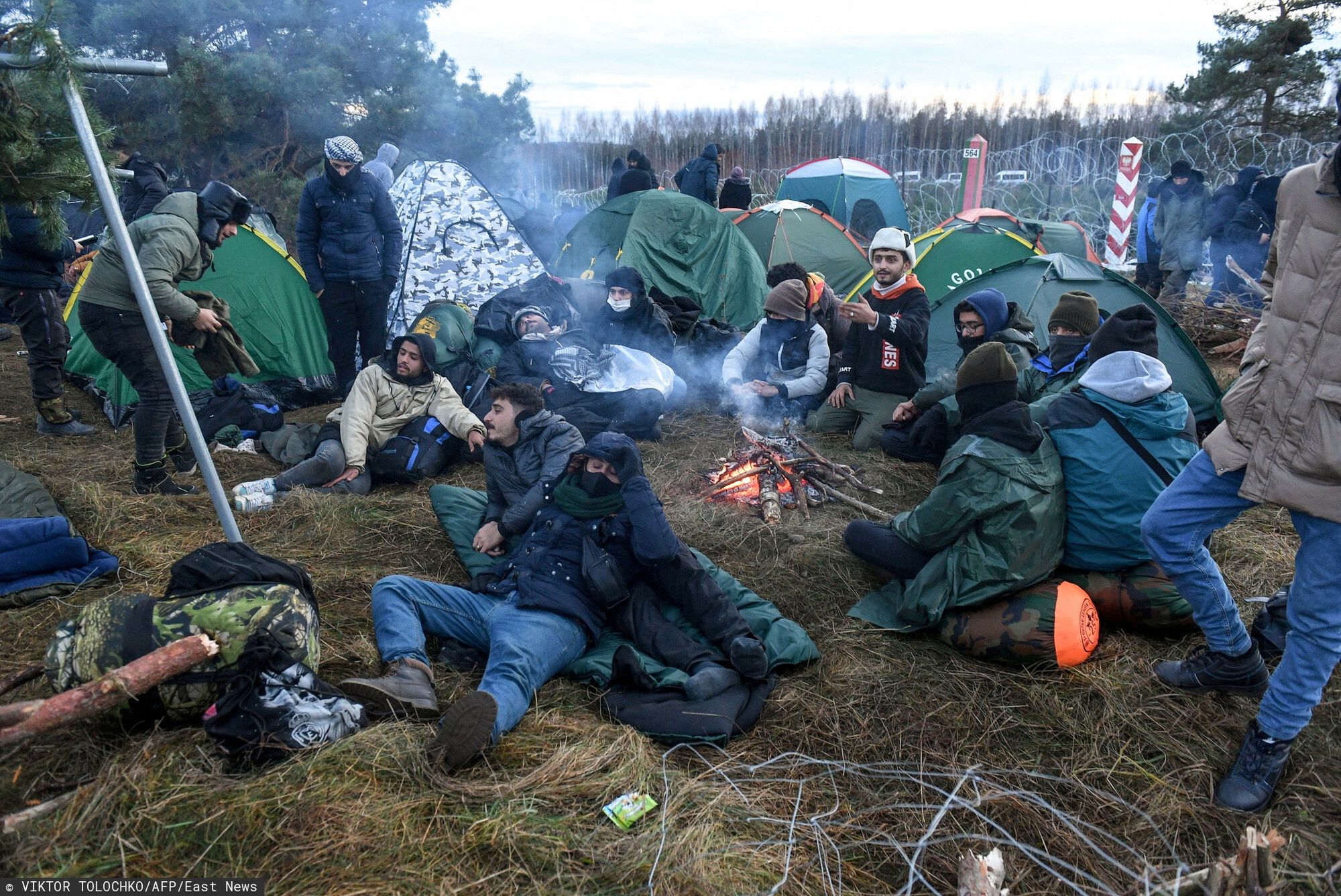 Migranci na granicy Polski z Białorusią, listopad 2021 r.