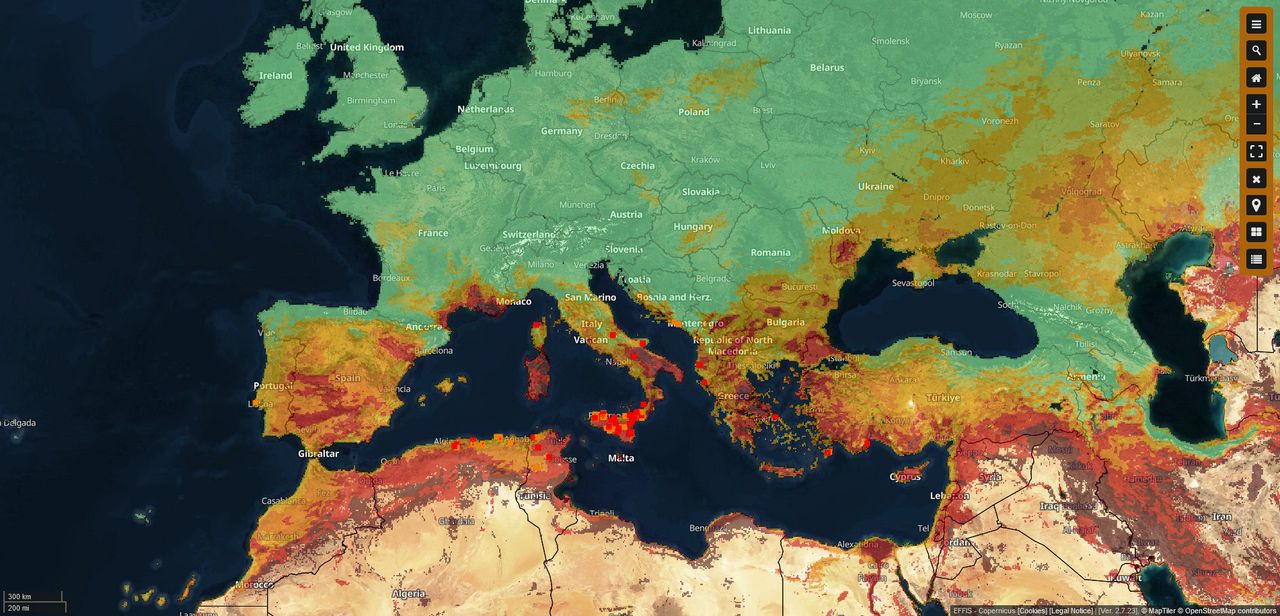 Gdzie jest pożar? Mapa pożarów w Europie