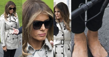 Smutna Melania w balerinkach za 2 TYSIĄCE pozuje przed Białym Domem (ZDJĘCIA)