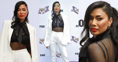 Opalona Nicole Scherzinger świeci stanikiem na imprezie w Los Angeles