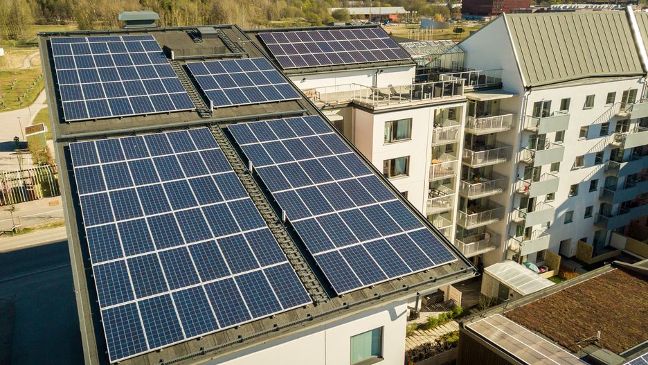 Aerial view of solar photovoltaic panels on a roof top of residential building block for producing clean electric energy. Autonomous housing concept.
real estate, exterior collector, top construction, suburb houses, electrical system, heat factory, economy, renewable energy, neighborhood, autonomous building, future housing, solar panels, climate change, drone above, solar, battery installation, innovation development, new generator, aerial view, environmental, sun, urban, roof, green, energy, building, environment, technology, power, modern, home, electricity, alternative, architecture, house, city, eco, renewable, blue, residential, clean, generation, light, photovoltaic, ecology, sunlight, electric, ecological, cell, panels, photovoltaic, roof, solar, real estate, exterior collector, top construction, suburb houses, electrical system, heat factory, economy, renewable energy, neighborhood, autonomous building, future housing, solar panels, climate change, drone above, battery installation, innovation development, new generator, aerial view, environmental, sun, urban, green, energy, building, environment, technology, power, modern, home, electricity, alternative, architecture, house, city, eco, renewable, blue, residential, clean, ecology, sunlight, electric, ecological, cell