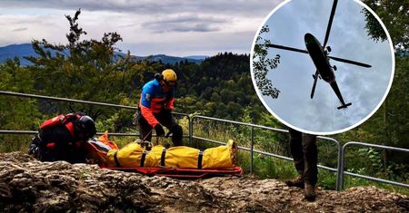Turysta spadł z 50 metrów. Pomógł mu strażak z narzeczoną
