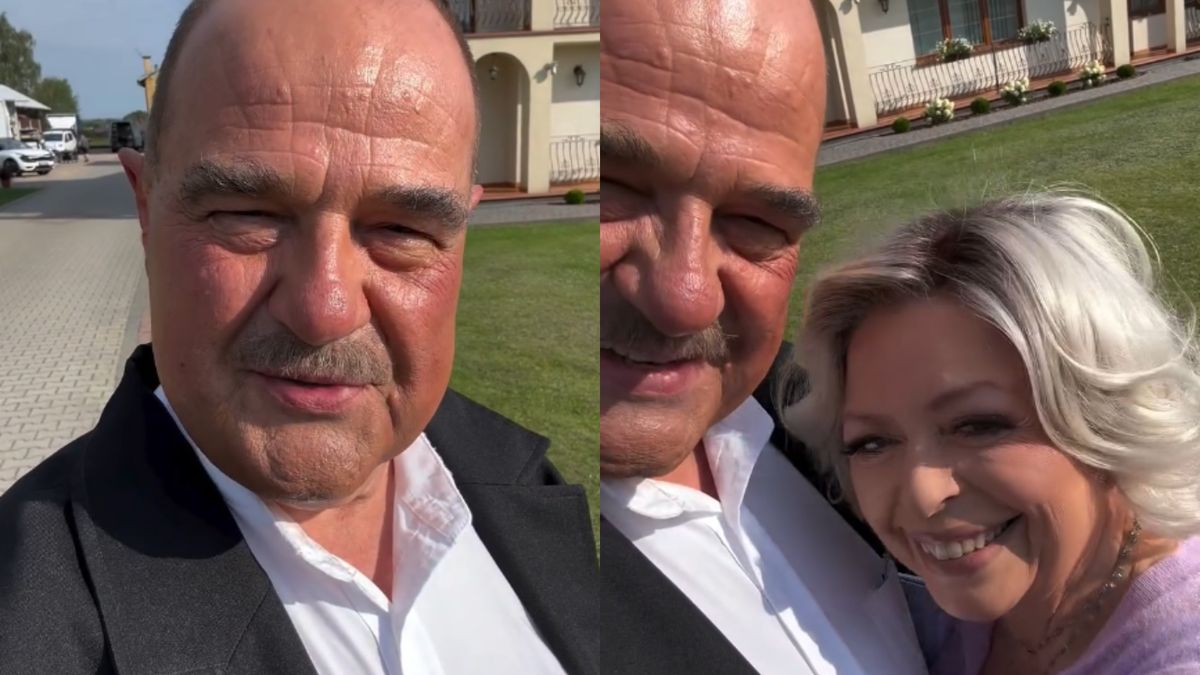 Cezary Żak i Viola Arlak na planie "Rancza"