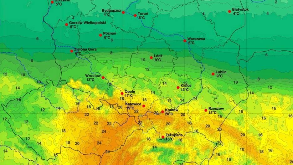 W nocy z piątku na sobotę na południu kraju wystąpi noc tropikalna