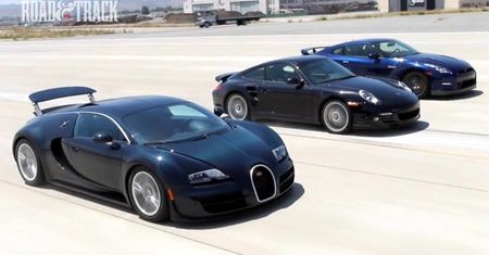 Nissan GT-R & Porsche 911 Turbo S & Bugatti Veyron 16.4 Super Sport w "Klubie 2 Sekund"