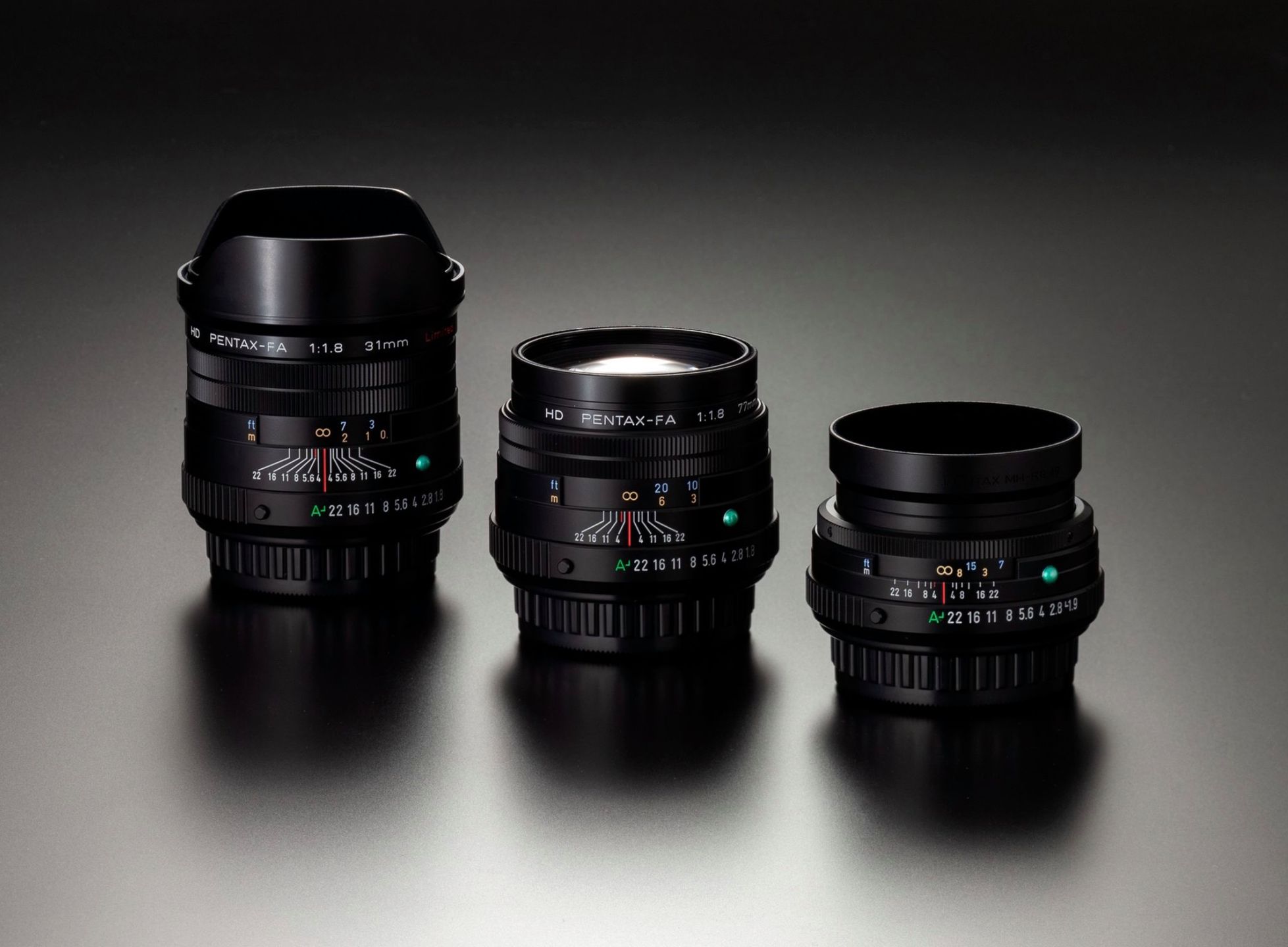 Ricoh prezentuje 3 odświeżone szkła do Pentaxa: 31/1.8, 43/1.9 oraz 77/1.8 w limitowanych wersjach 2