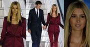 Elegancka Ivanka Trump w bordowym garniturze na lotnisku w Warszawie (ZDJĘCIA)