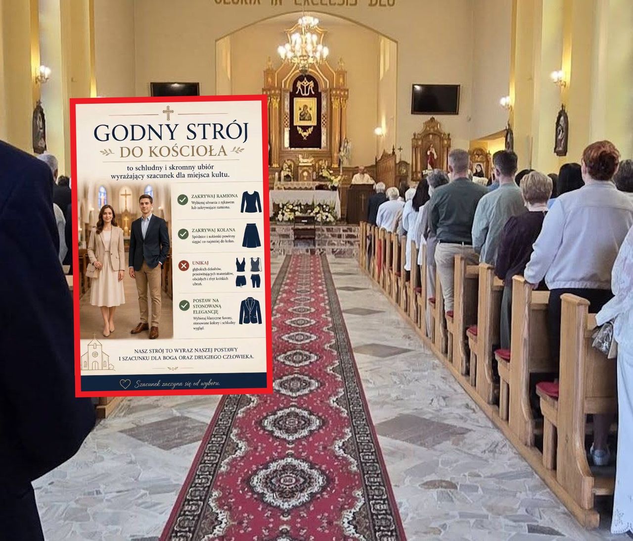 Parafia wskazuje, jak się ubrać do kościoła w upały. "Wystarczy odrobina skromności"