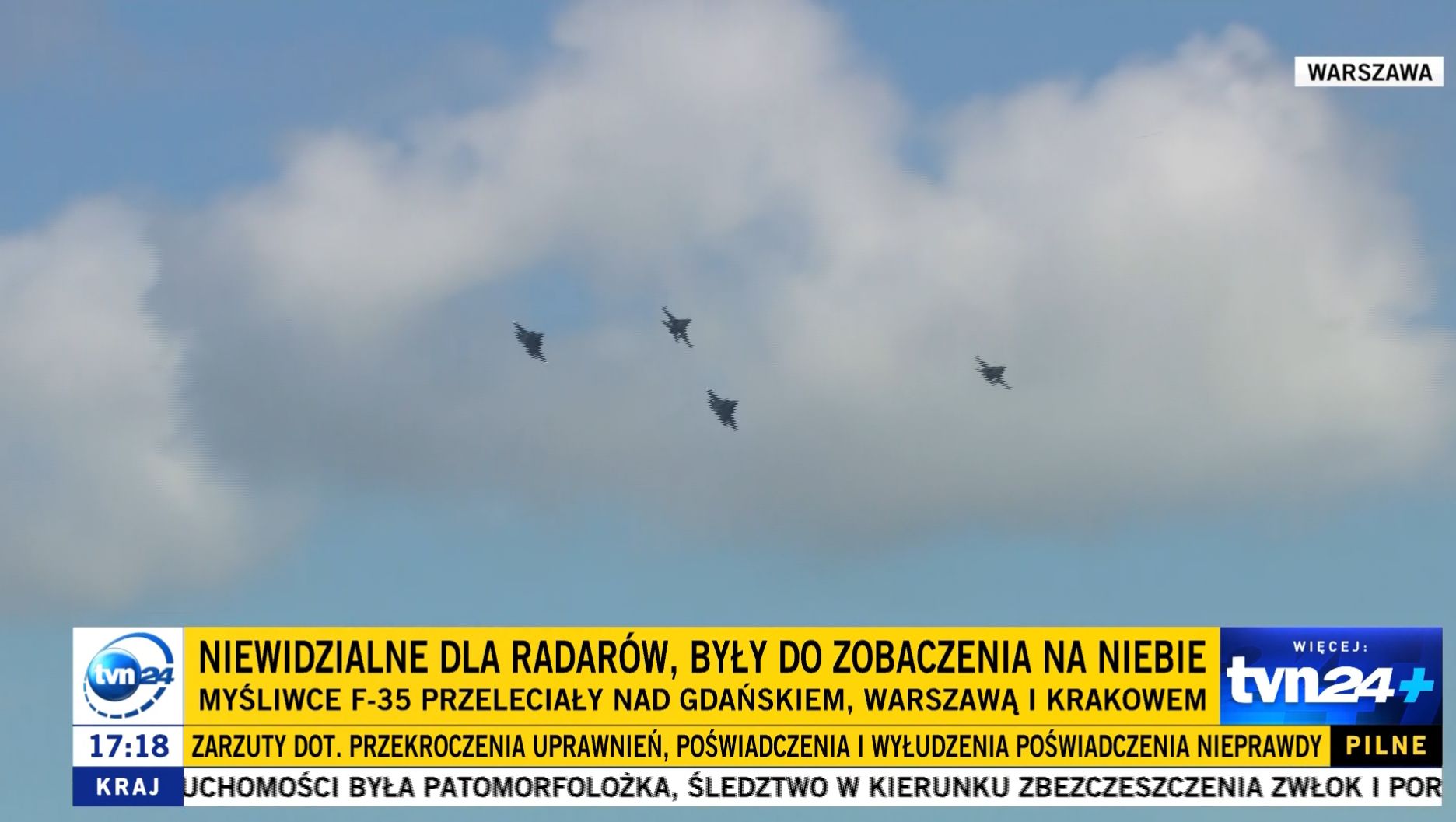 Materiał dotyczący powitania F-35