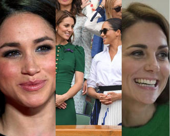 Eksperci od mowy ciała dostrzegli "rosnącą PRZYJAŹŃ" między Meghan Markle i księżną Kate na Wimbledonie. Też to widzicie?