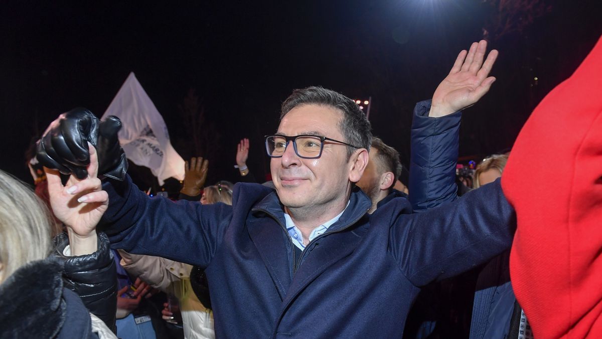 Na zdjęciu Michał Adamczyk podczas Sylwestra Marzeń w Zakopanem. 31 grudnia 2021