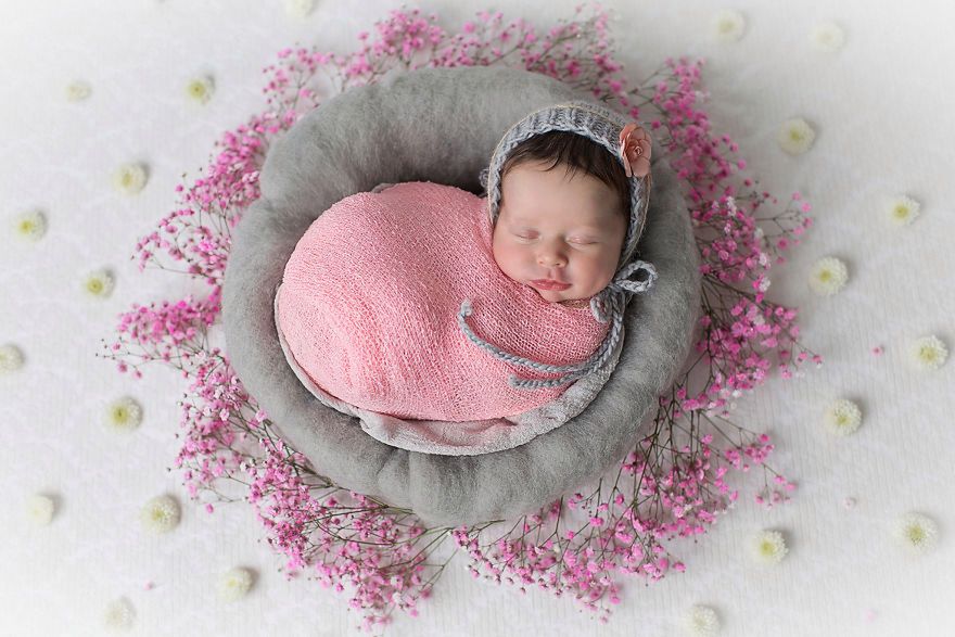 Ręcznie robione mandale to świetny pomysł na sesję noworodkową! 5