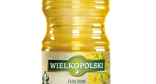 Olej Wielkopolski w butelce z recyklingu