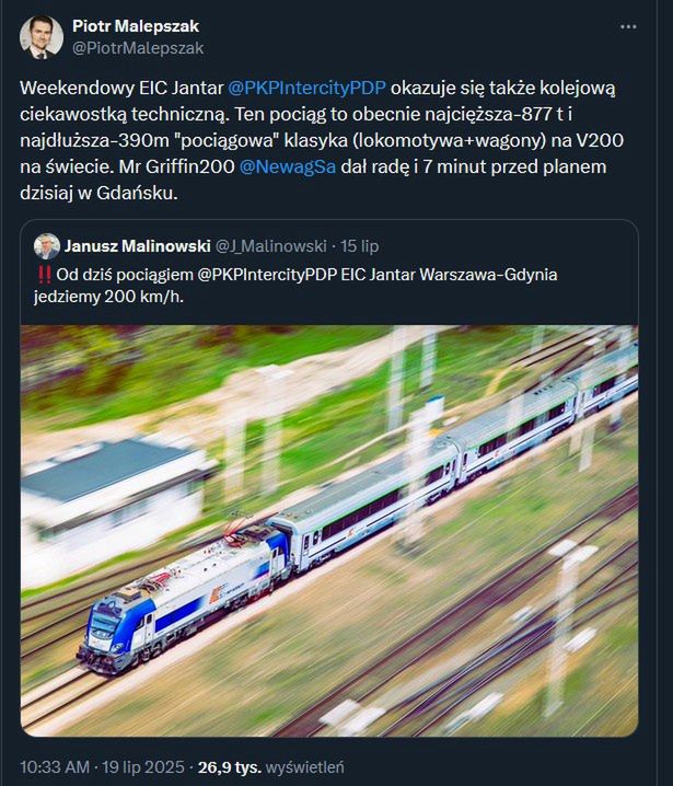 Ten pociąg to obecnie najcięższa-877 t i najdłuższa