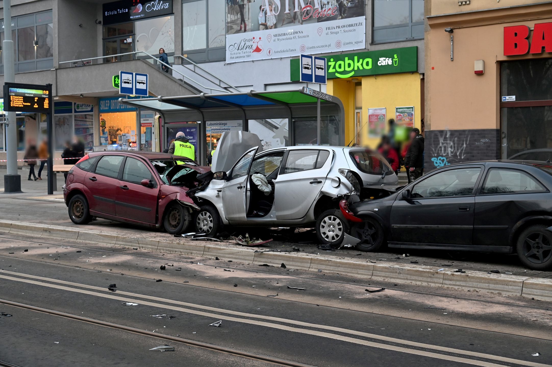 Wypadek na pl. Rodła w Szczecinie