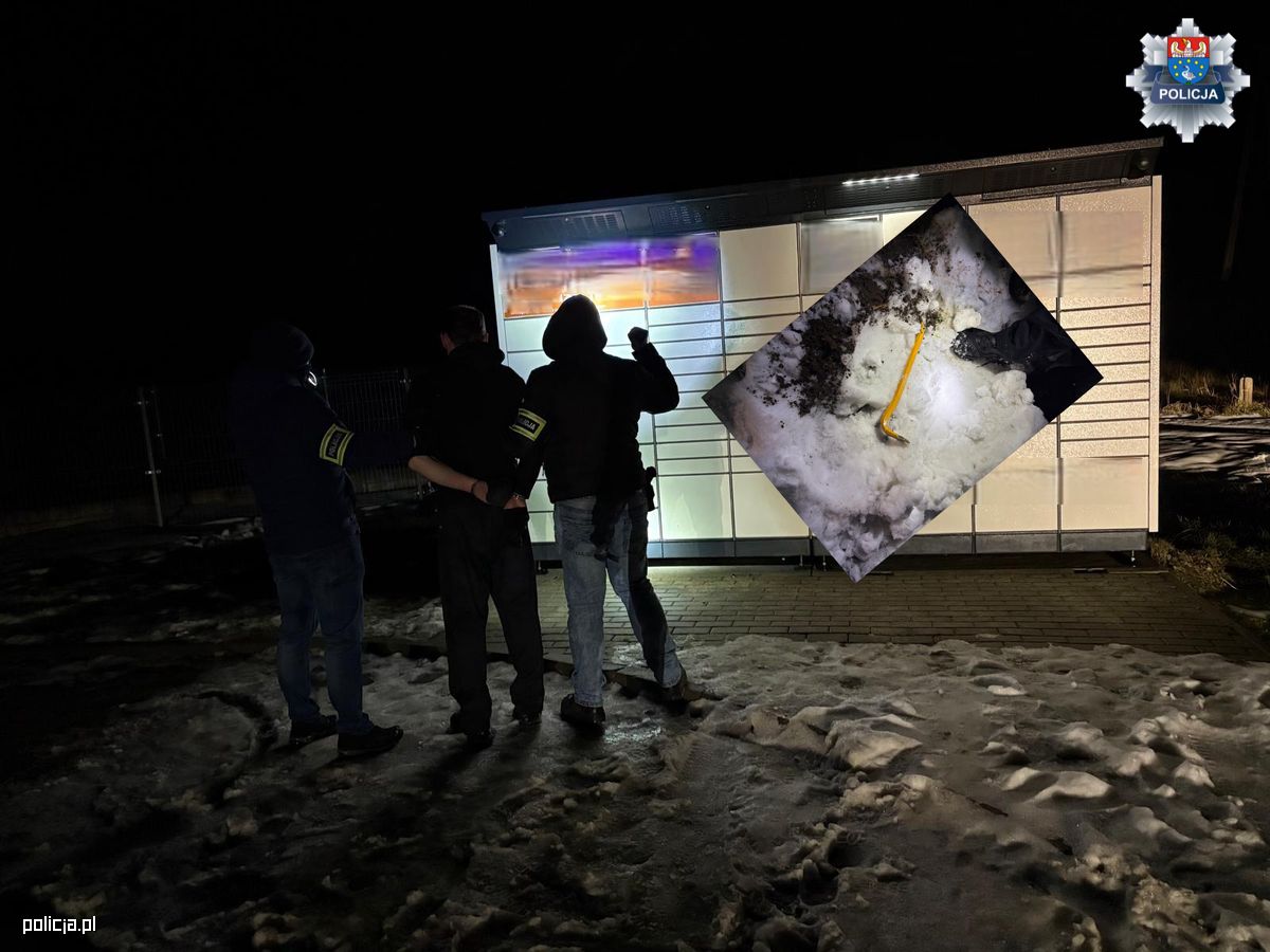 "Łom w ręku, 56 włamań do paczkomatów" – 36-latek z Legnicy wpadł w Trzcinicy