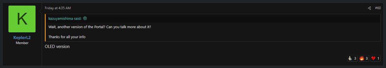 Wpis KepleraL2 dotyczący OLED-owej wersji PlayStation Portal