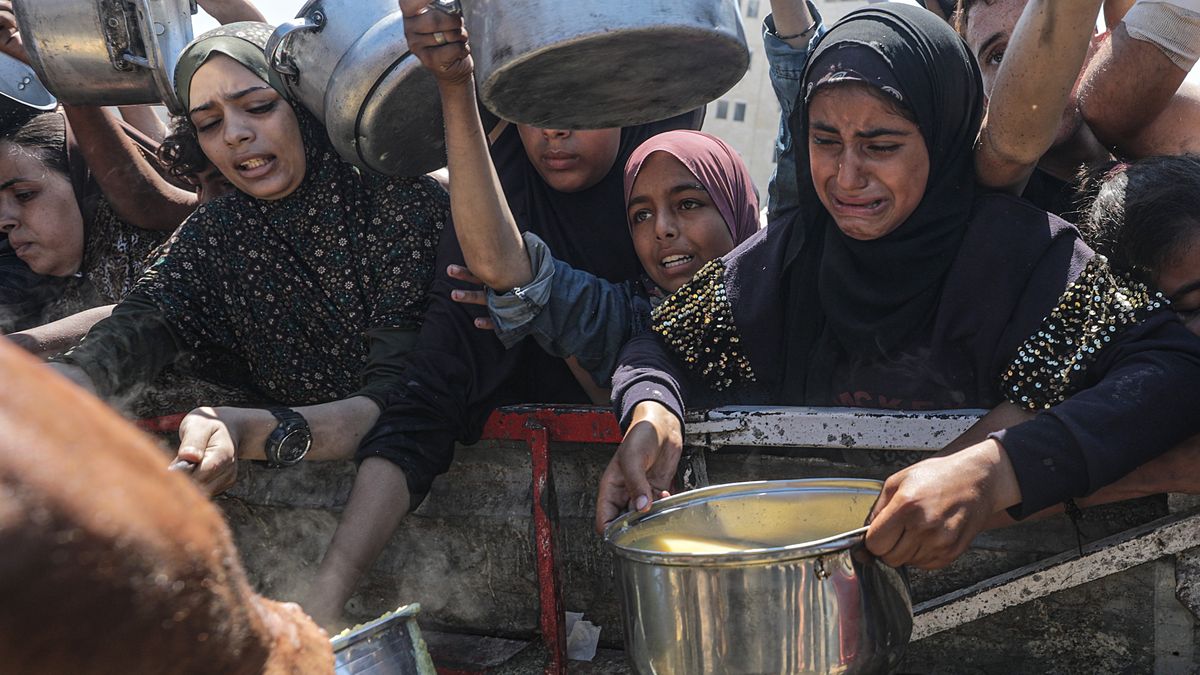 Punkt rozdzielania pomocy humanitarnej w Strefie Gazy