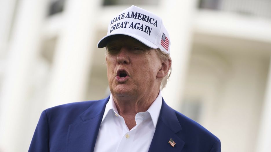 Temporary
President Donald Trump talks with reporters before a flag pole is installed on the South Lawn of the White House, Wednesday, June 18, 2025, in Washington. (AP Photo/Evan Vucci)
Evan Vucci