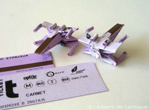 X-wing zrobiony z biletu na paryskie metro 2