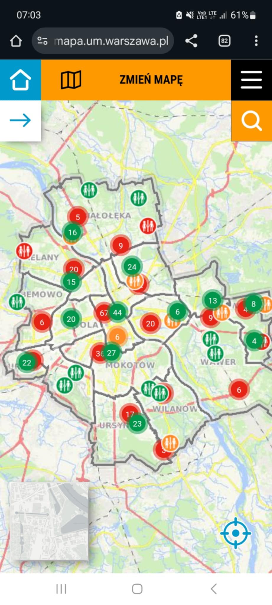 Mapa WC w Warszawie - link otwiera się po zeskanowaniu kodu QR