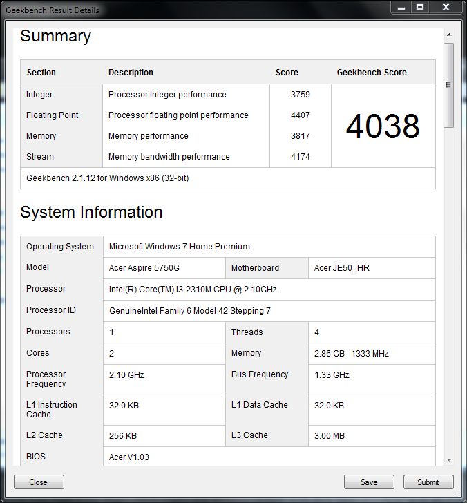 Acer Aspire 5750G - laptop do gier do 2500 zł [test cz. 2] 11