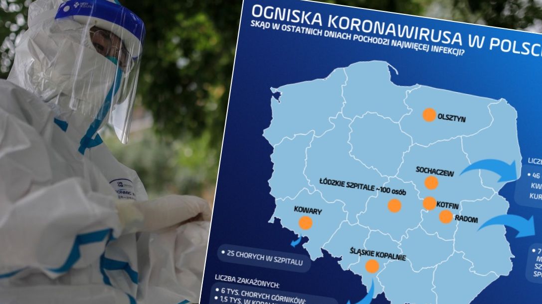Koronawirus w Polsce rozwija się w ogniskach. Tak wygląda ich mapa w tej chwili 