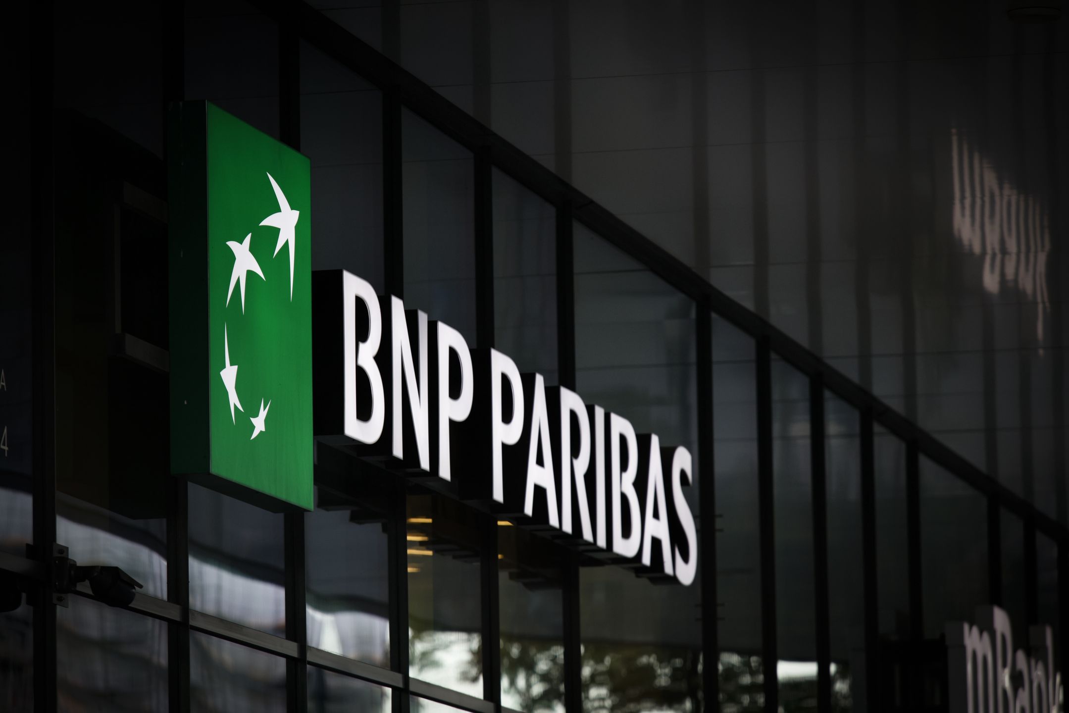A BNP Paribas bank logo sign is seen at a branch in Warsaw, Poland on 03 October, 2022. (Photo by STR/NurPhoto via Getty Images)