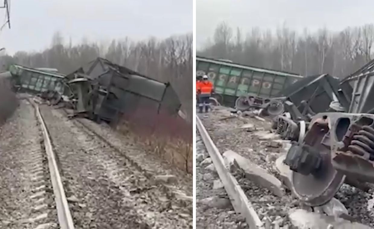 First act of sabotage near Moscow. Train derails following explosion