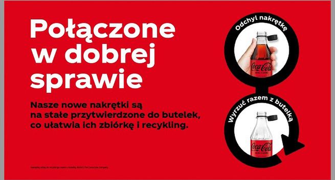 Coca-Cola wprowadza w Polsce nakrętki przytwierdzone do butelek