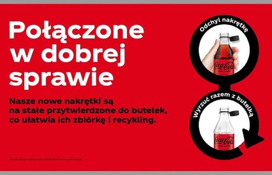 Coca-Cola wprowadza w Polsce nakrętki przytwierdzone do butelek