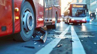 Dachowanie busa na A1 w miejscowości Nierada. Pięć osób trafiło do szpitala. Występują duże utrudnienia w ruchu