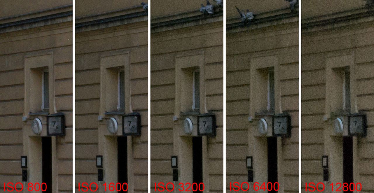 Szumy i szczegóły przy wyższych czułościach, na zdjęciach uzyskanych z RAWów - indywidualnie, do smaku odszumionych i wyostrzonych.Pełna rozdzielczość
