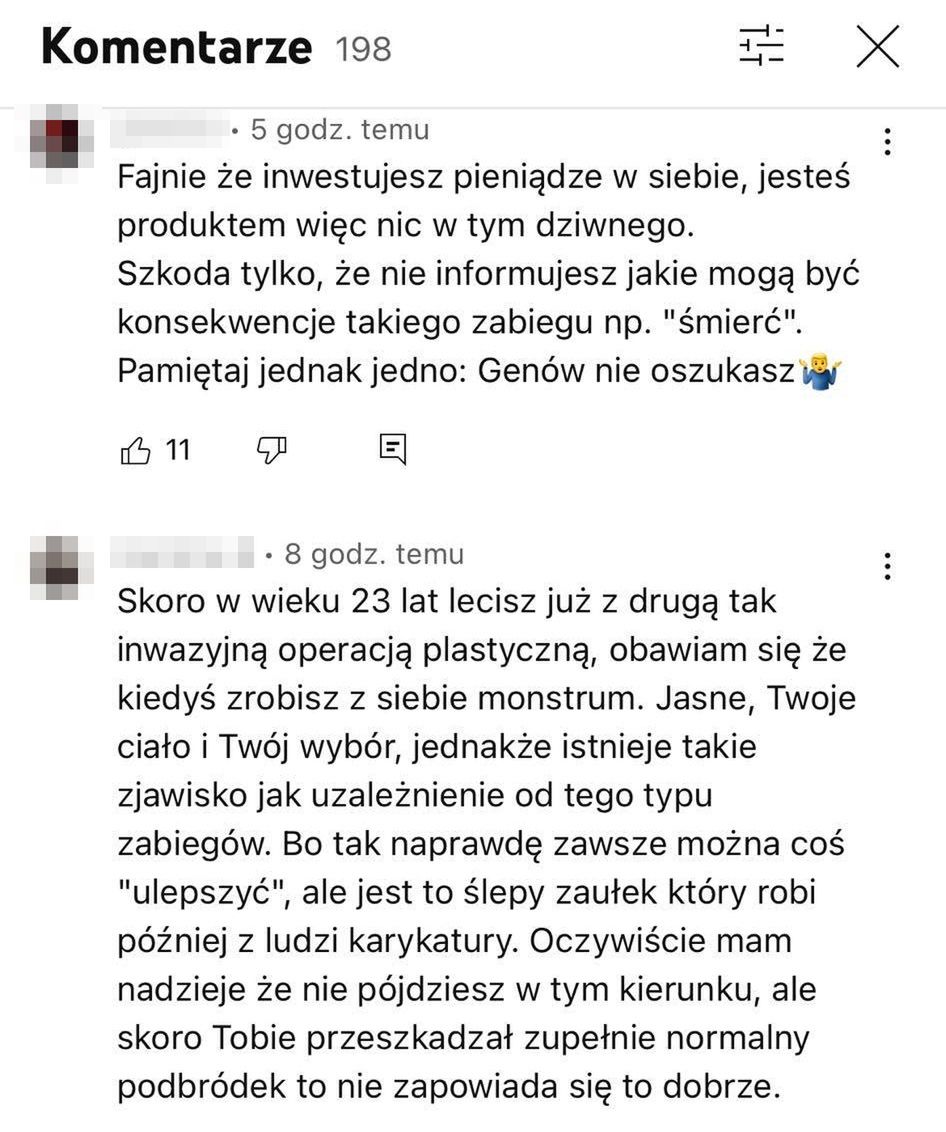 Komentarze pod filmem Fagaty
