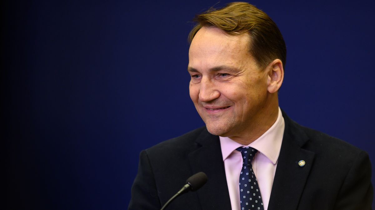 Poland's Deputy Prime Minister and Foreign Minister Radoslaw Sikorski addresses a joint news conference with Finnish Foreign Minister Elina Valtonen following their meeting in Warsaw, Poland, on October 6, 2025. (Photo by Aleksander Kalka/NurPhoto via Getty Images)
