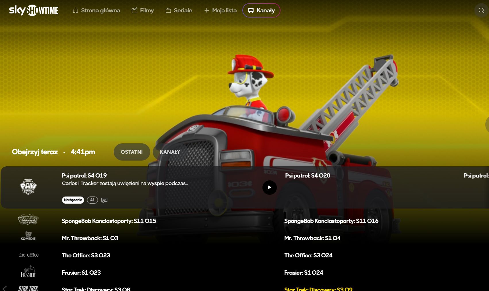 15 kanałów linearnych w SkyShowtime